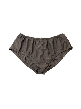 Brown High Waisted Nylon 24W Swim Bottoms Plus Made In USA Retro Vintage